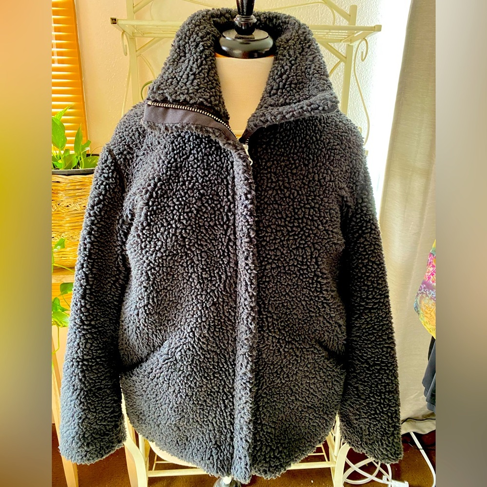 H&M Gray Heather Fleece Double Zip Jacket